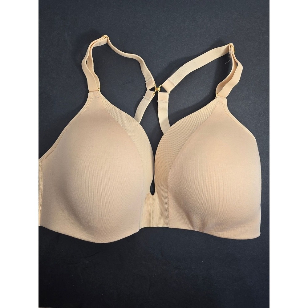 Lively All-Day Deep V No Wire Bra Womens Size 34DD Convertible Straps Beige NEW‎